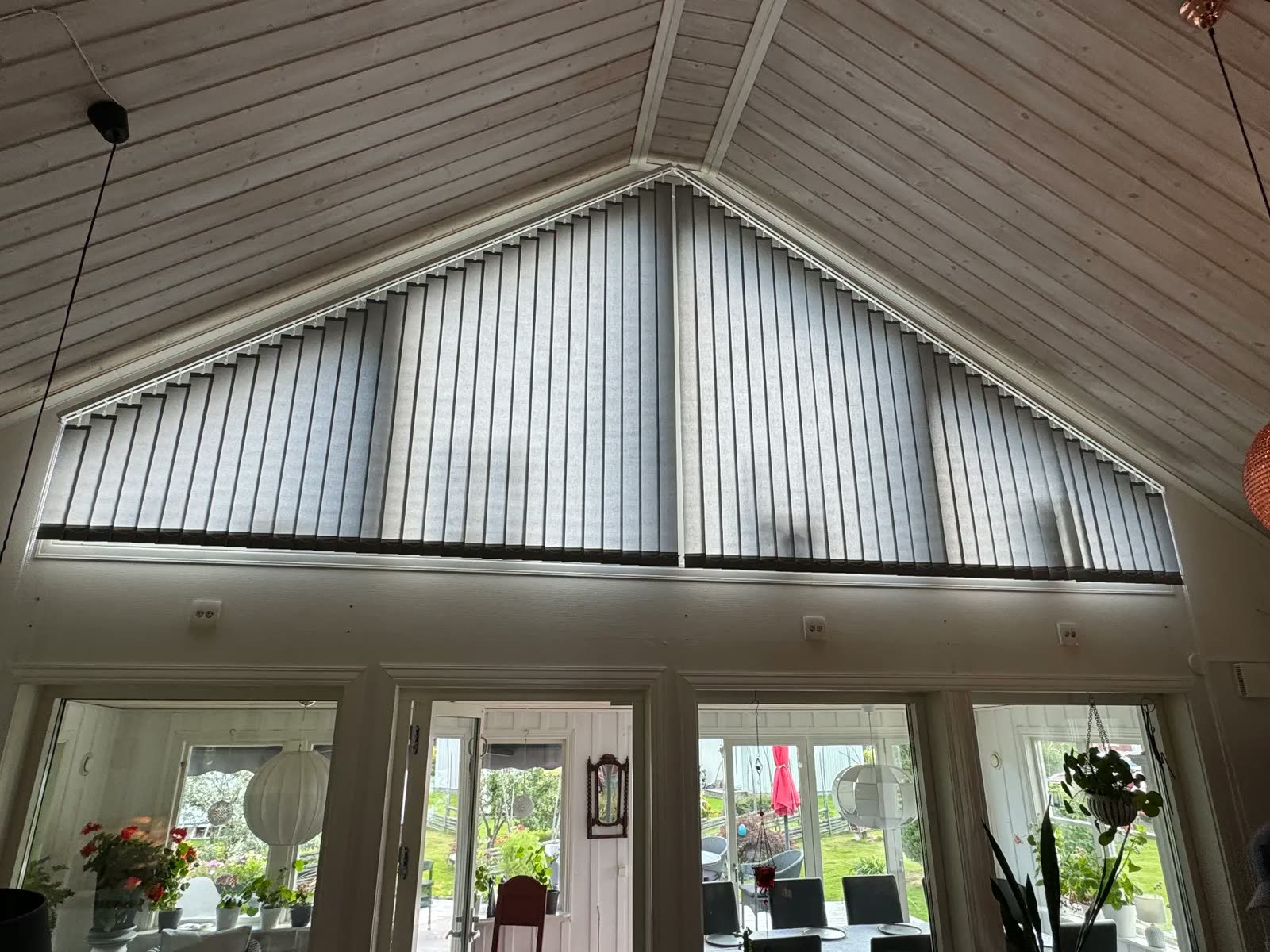 Lamellgardiner i gavelspets med snedtak